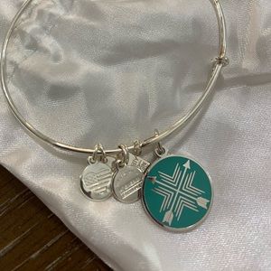 Alex & Ani Union Bond Direction Arrow Charm Bracelet Silver Stackable